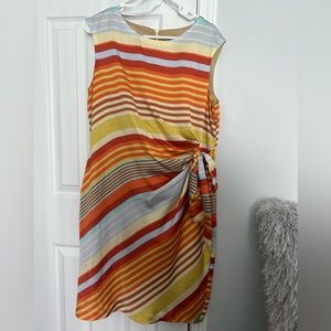 Leslie Fay Sleeveless Colorful Striped Dress
